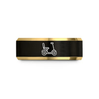 special presents for mom – black & gold tungsten mobility scooter wedding band