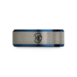 romantic presents for couples – black & blue & grey tungsten elbow pads strap wedding band