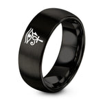 Gifts for Old Couples – black tungsten horus ankh ring