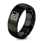 Gifts for Older Woman – black tungsten blueprint roll ring