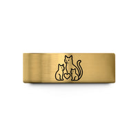 special presents for mom – gold tungsten cat trio wedding band