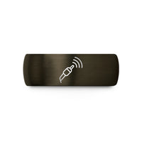 thoughtful presents for her – gunmetal & blue tungsten signal probe wedding band
