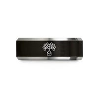 top presents for ladies – black & grey tungsten pythagoras tree wedding band