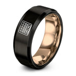 personalized custom rings – black & rose gold tungsten midi keyboard controller ring