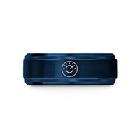 personalized sister presents – blue tungsten thermostat dial wedding band