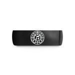 custom engraved rings women – black tungsten glass notes wedding band