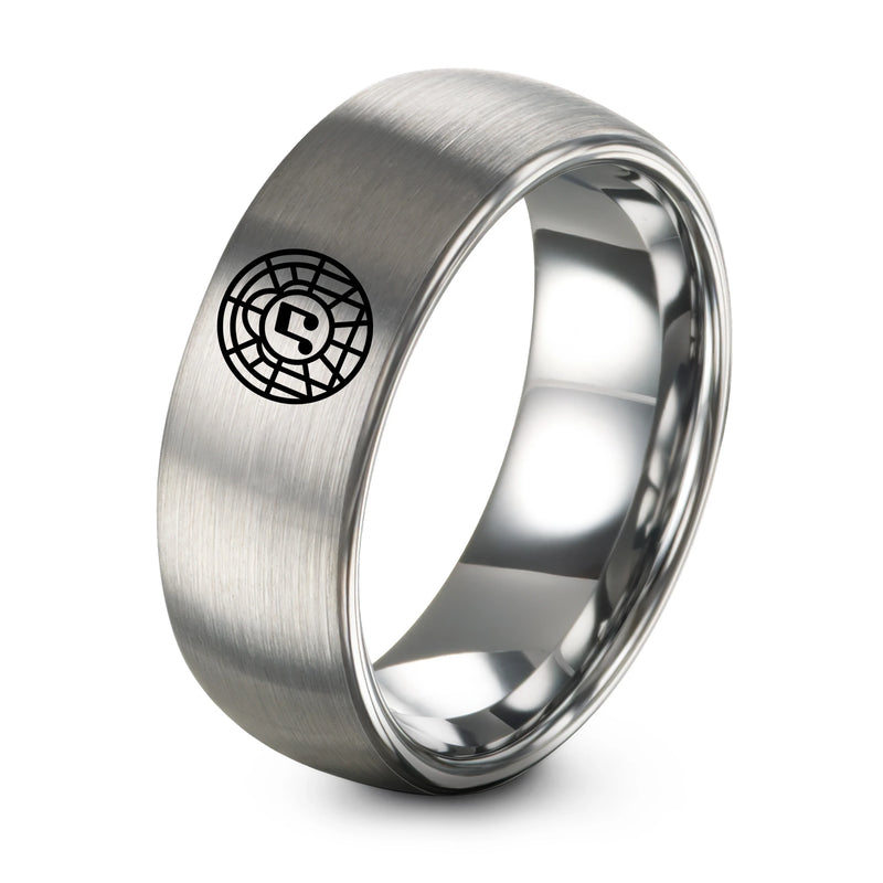 Glass Notes – Tungsten Wedding Band, 8 mm, Grey Comfort-Fit Unisex
