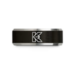 special presents for her – black & grey tungsten kotlin wedding band