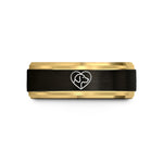 presents for dog lovers – black & gold tungsten dog heart wedding band