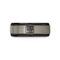 present for female friend – black & silver tungsten piano key wrap wedding band