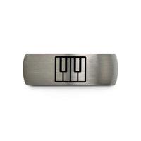 present for female friend – silver tungsten piano key wrap wedding band