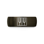 unique present for her – gunmetal & black tungsten piano key wrap wedding band