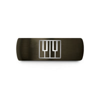 unique present for her – gunmetal & black tungsten piano key wrap wedding band