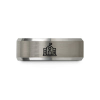 thoughtful presents for sister – black & grey tungsten school building wedding band