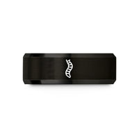 personalized jewelry for women – black & gold tungsten spine curve wedding band