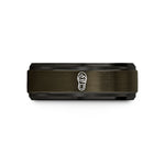 sister birthday present ideas – gunmetal & black tungsten boot print mountain wedding band