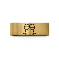 meaningful presents for sisters – gold tungsten clinking wine glasses wedding band
