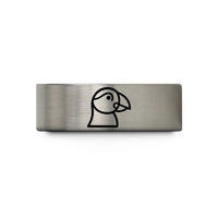 sister present ideas unique – gray tungsten puffin wedding band