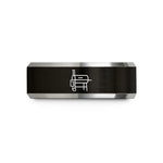 unique presents for sisters – black & silver tungsten smoker wedding band