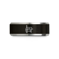 unique presents for sisters – black & silver tungsten smoker wedding band