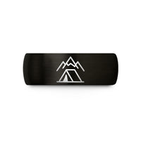 unique presents for sisters – black tungsten tent under mountains wedding band