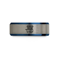 fun birthday presents girls – black & blue & grey tungsten coffee cart wedding band