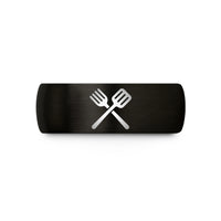 unique presents for children – black tungsten crossed fork spatula wedding band