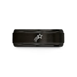 cute rings for children – black & rose gold tungsten shooting star wedding band