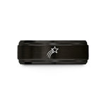 personalized rings for girls – black tungsten shooting star wedding band