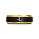 presents for young girls – black & gold tungsten support person icon wedding band