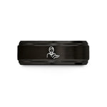 best presents for kids – black & rose gold tungsten support person icon wedding band