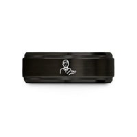 best presents for kids – black & rose gold tungsten support person icon wedding band