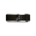 stylish men's rings – black & gray tungsten hans device wedding band