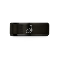 stylish men's rings – black tungsten hans device wedding band