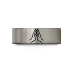 presents for brainy him – blue & silver tungsten high five wedding band
