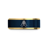 best tech presents – gold & blue tungsten high five wedding band