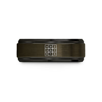 unique presents for him – gunmetal & black tungsten magic square wedding band