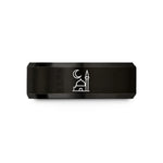 stylish presents for him – black tungsten masjid crescent wedding band