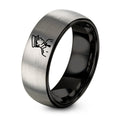 Pilot Silhouette – Tungsten Wedding Band, 8 mm, Gray, Black Comfort-Fit Unisex