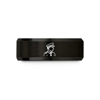 cool presents for him – black tungsten pilot silhouette wedding band