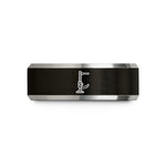 personalized presents for him – black & gray tungsten hi lift jack wedding band