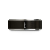 special presents for boys – black & grey tungsten oboe wedding band