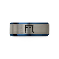 special presents for son – blue & silver tungsten start lights gantry wedding band