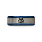 best presents for gamers – blue & silver tungsten 8 bit alien wedding band
