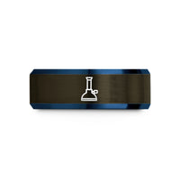 birthday presents for him – gunmetal & blue tungsten bunsen burner wedding band