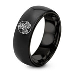 Gifts for Son from Mom – black tungsten spiral knot ring
