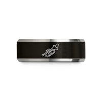 unique presents for boys – black & gray tungsten trumpet mute wedding band