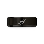 personalized presents for him – black tungsten trumpet mute wedding band