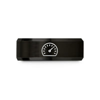 romantic presents for her – black tungsten bus meter wedding band