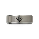 special anniversary present – black & gray tungsten keyframe diamond wedding band